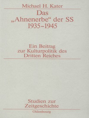 cover image of Das "Ahnenerbe" der SS 1935-1945